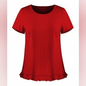 Loveudear Ruffle Hem Top sz 3xl